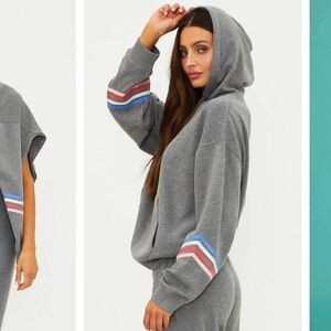 Beach Riot Dess Horizon Heather Gray Soft Serve Hoodie New